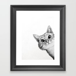 sneaky cat Framed Art Print