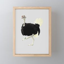 Coffee Ostrich Framed Mini Art Print