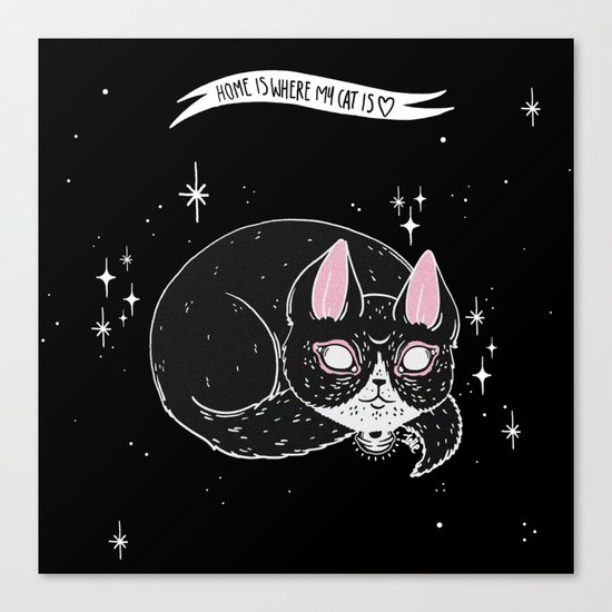 Home is where my Cat is Canvas Print