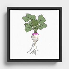Happy Turnip Framed Canvas