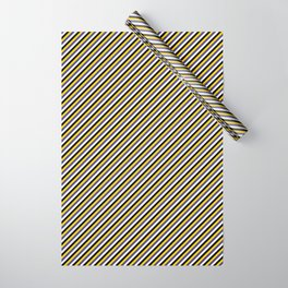 [ Thumbnail: Yellow, Dark Slate Blue, White, and Black Colored Lines Pattern Wrapping Paper ]