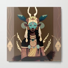 Deer Shaman Metal Print