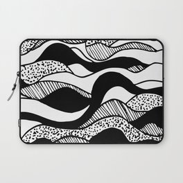 Abstract black and white sand waves Laptop Sleeve
