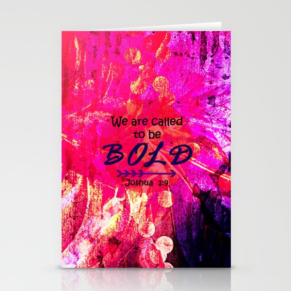 CALLED TO BE BOLD Floral Abstract Christian Typography Scripture Jesus God Hot Pink Purple Fuchsia Stationery Cards