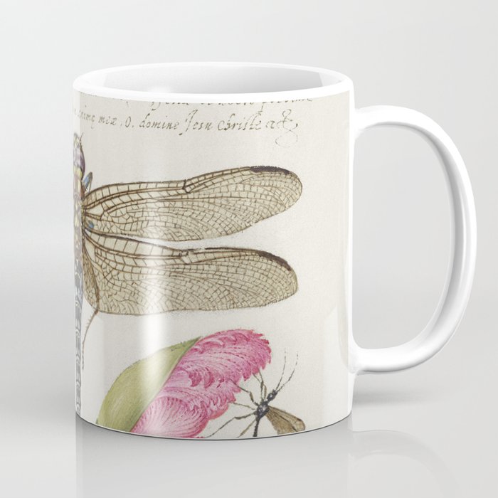 Calligraphic art with Dragonfly and fruit Coffee Mug