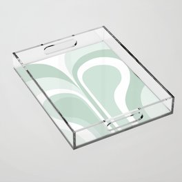 Aqua Retro Groovy Abstract Design  Acrylic Tray
