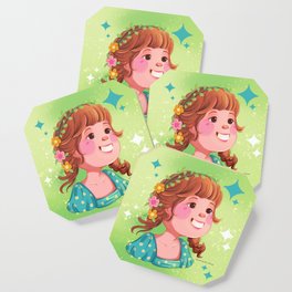 Green chubby girl Coaster