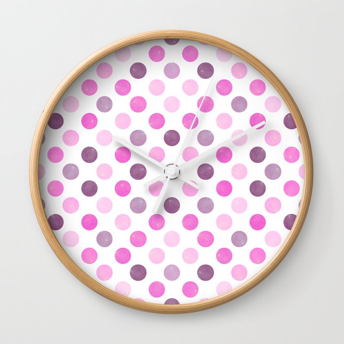 Watercolor Dots Pattern V Wall Clock