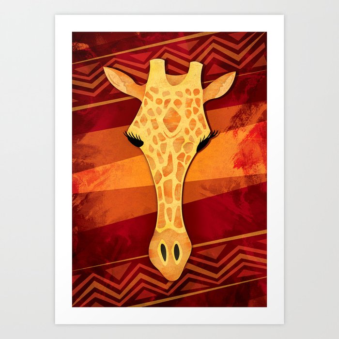 tribal giraffe head