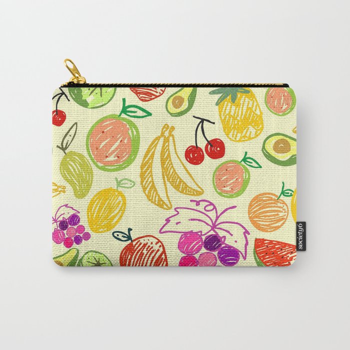 Colorful Fruit Doodle Carry-All Pouch