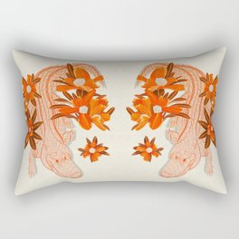 Alligator and Camellias Rectangular Pillow