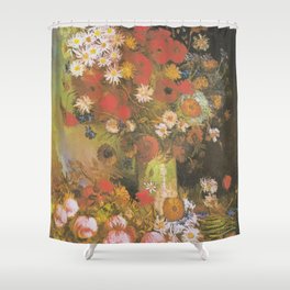Van Gogh - Vase with Flowers Shower Curtain