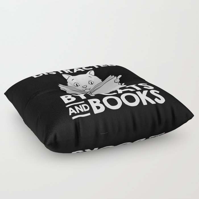 Cat Read Book Reader Reading Librarian Floor Pillow