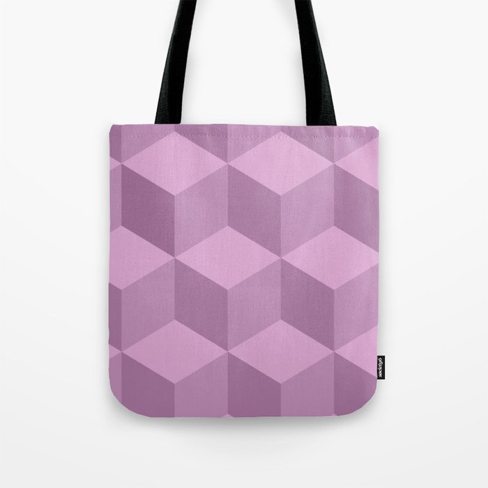Purple cubes geometric pattern Tote Bag