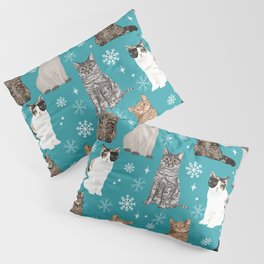 Cat breeds snowflakes winter cuddles with kittens cat lover essential cat gifts Pillow Sham