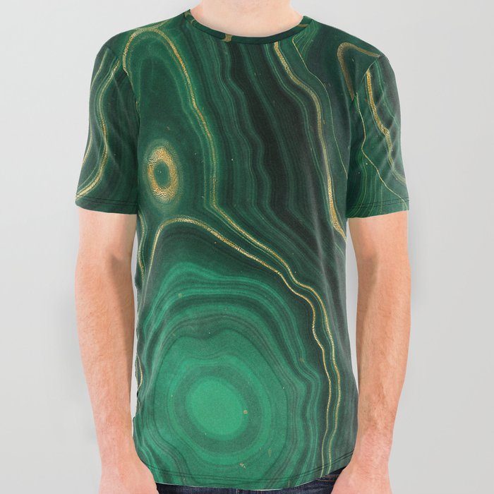 Malachite Texture 09 All Over Graphic Tee