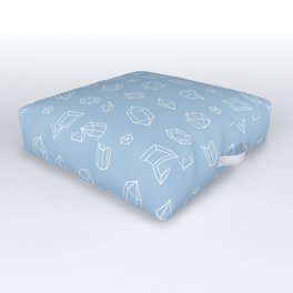 Pale Blue and White Gems Pattern Outdoor Floor Cushion