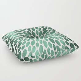 Floral Bloom Green and White Floor Pillow