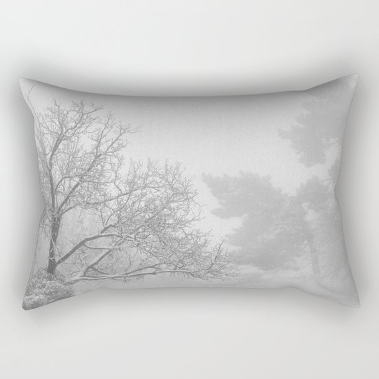 "Into the snowy forest". Foggy mountains Rectangular Pillow