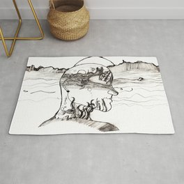 A Voyage (Black and White) Rug