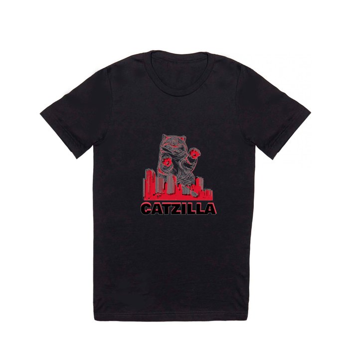 CATZILLA | BLACK AND RED T Shirt