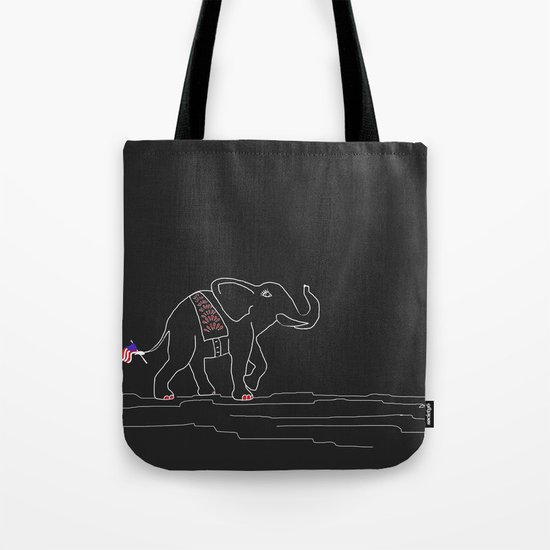 Patriotic Elephant Print Tote Bag