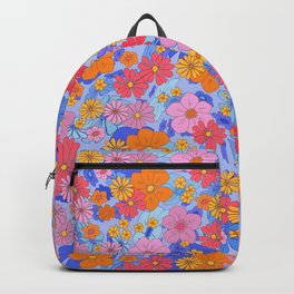Retro 60s 70s flower power hippie Pattern Backpack