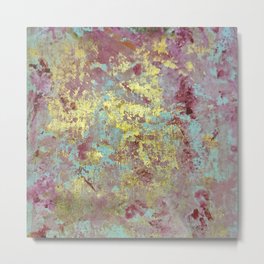 pink , and gold abstract  Metal Print | Rug, Ink, Contemporary, Watercolor, Golden, Painting, Pinky, Pattern, Mint, Flowers 