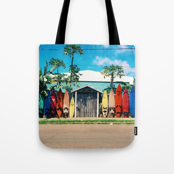 Surfboard Rainbow Tote Bag