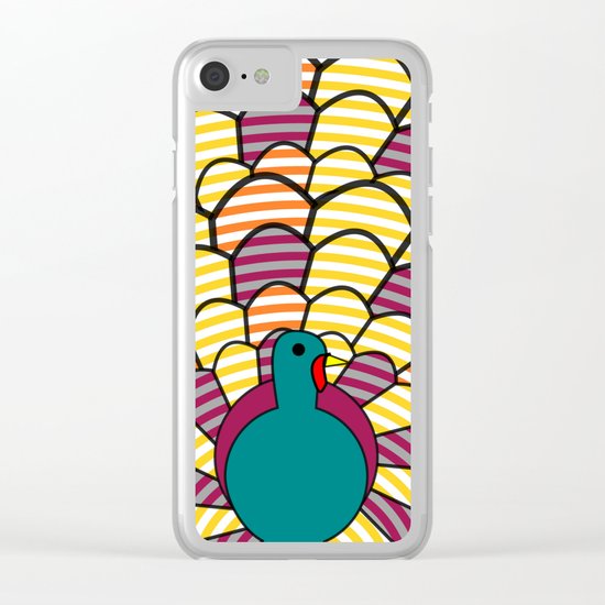 Colorful turkey Clear iPhone Case