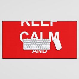 Keep Calm And Carry On English War Quote Desk Mat