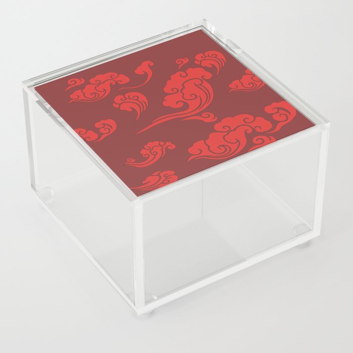 Cloud Swirls - Red Acrylic Box