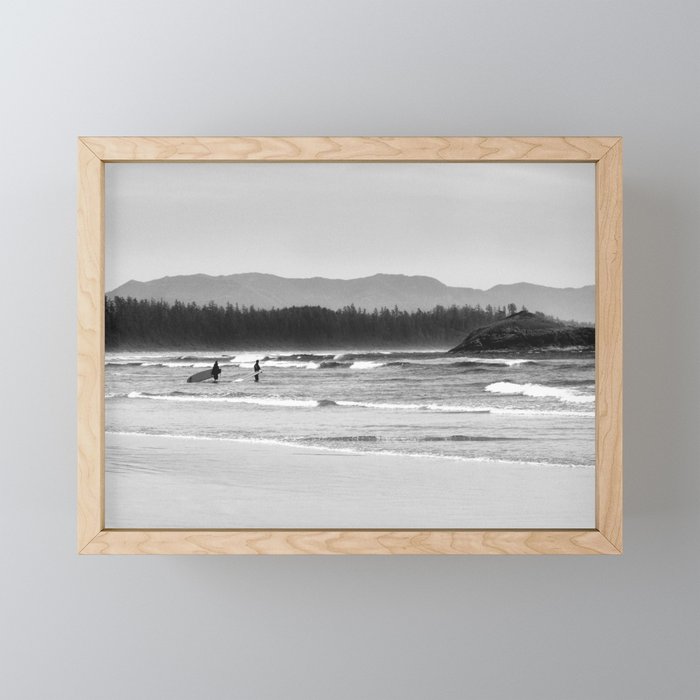 Tofino Grey Surf Framed Mini Art Print