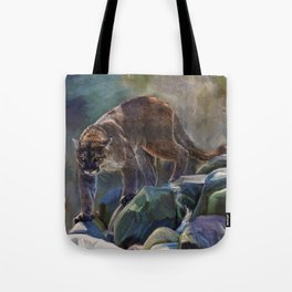 The Mountain King - Cougar Wildlife Art Tote Bag