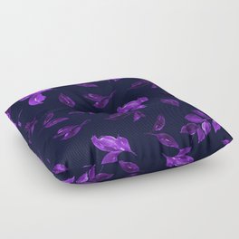 Dark purple violet leaves moody pattern Floor Pillow