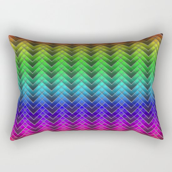 Zigzag pattern rainbow colors Rectangular Pillow