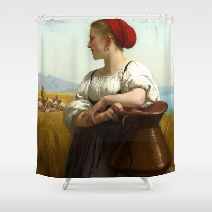 William-Adolphe Bouguereau "Moissonneuse (The Harvester)" Shower Curtain
