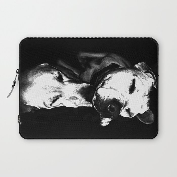Sweet Dreams - Black And White Dog Art Laptop Sleeve