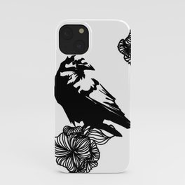 crows and flowers iPhone Case