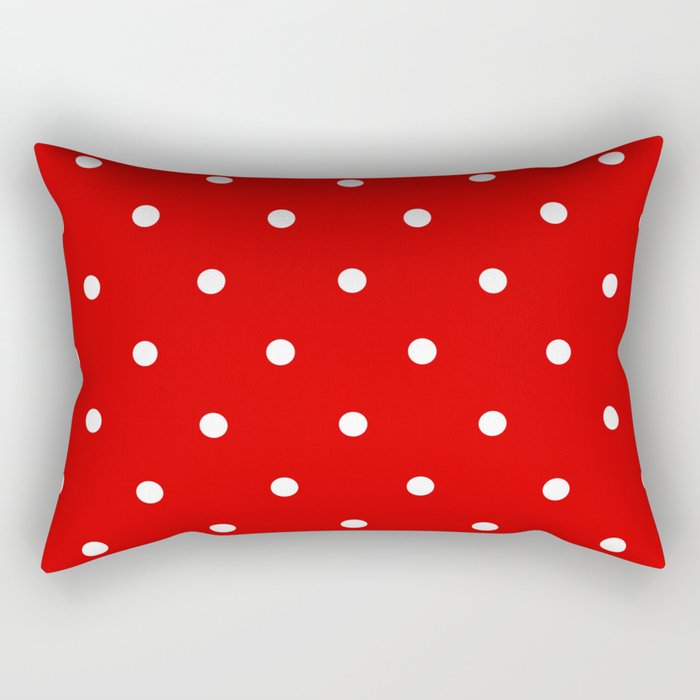 Dotty Red Rectangular Pillow