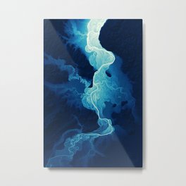 Willamette Channels 10-year Anniversary—Midnight Blue with subtle shaded relief Metal Print
