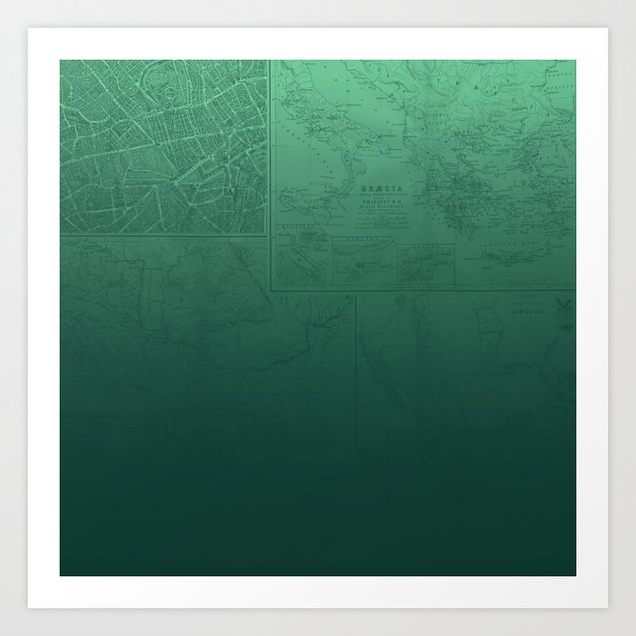 Jade Map Art Print