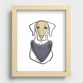 Symmetry Dog One Line Art Minimalist Abstract Portrait Recessed Framed Print