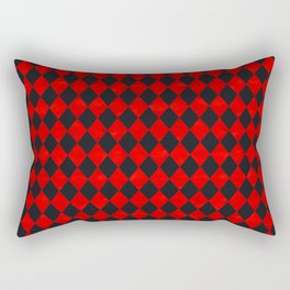 Through The Looking Glass Red Checkered Rectangular Pillow