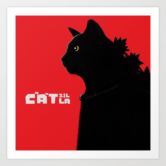 Catzilla Art Print