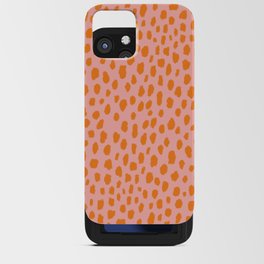Orange and Pink Polka Dot Spots Pattern (orange/pink) iPhone Card Case