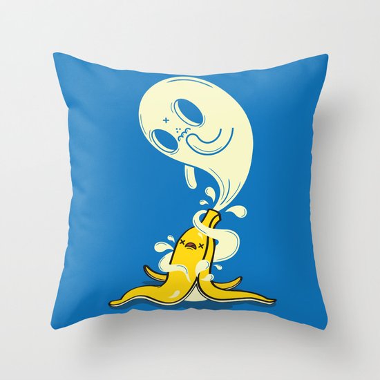 Banana Ghost Throw Pillow