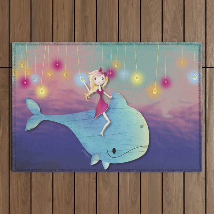 Catching stars to go to heaven Outdoor Rug