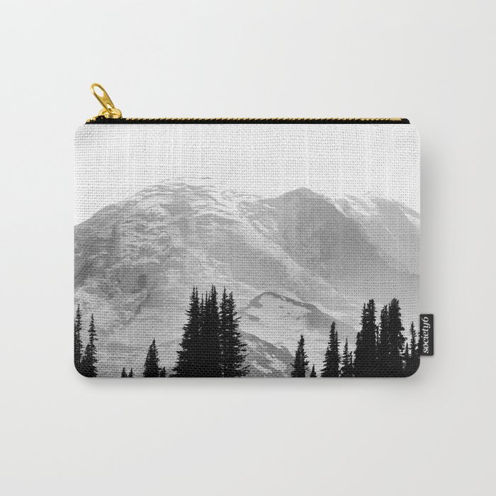 Mount Rainier Black and White Carry-All Pouch