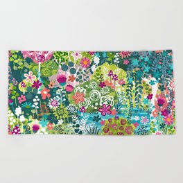 Monet's Garden Beach Towel